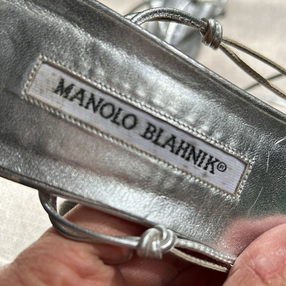 Manolo Blahnik rhinestone tie-up heels size 39 1/2  or 8.5/9 - Picture 4 of 10